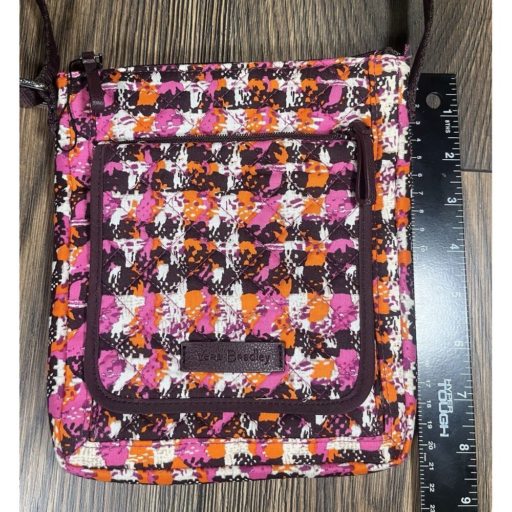 Vera‎ Bradley Iconic RFID Mini Hipster Houndstooth Tweed Pink Orange - Picture 6 of 11